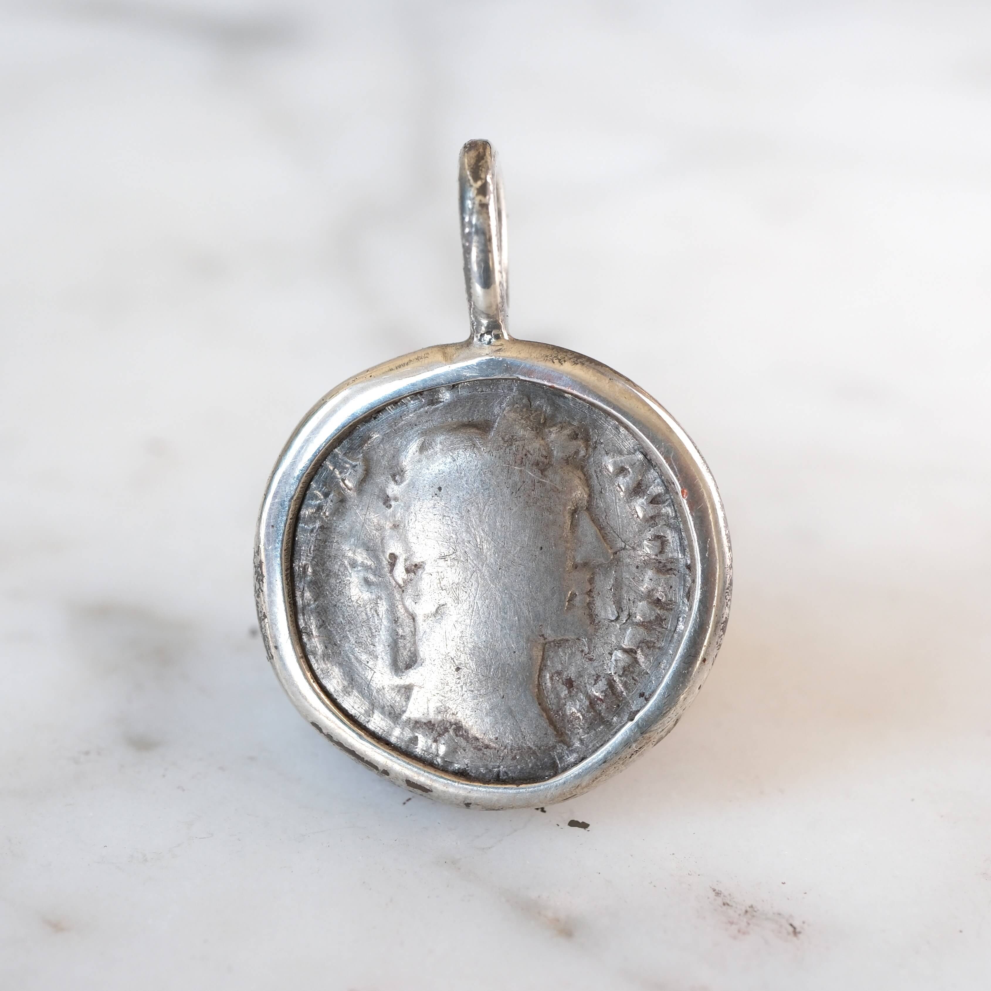 Antoninus Pius Denarius with Clasped Hands in Silver
