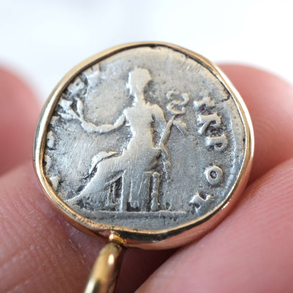 Vespasian “First Year” Denarius with Pax in 18k Gold