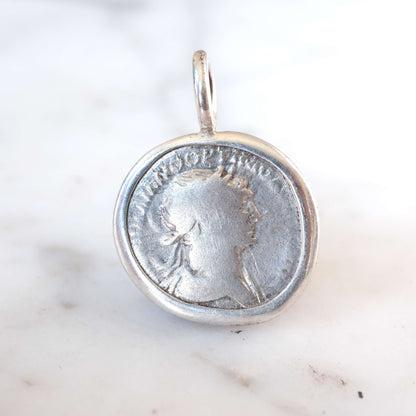 Trajan Denarius with Mars Advancing in Silver