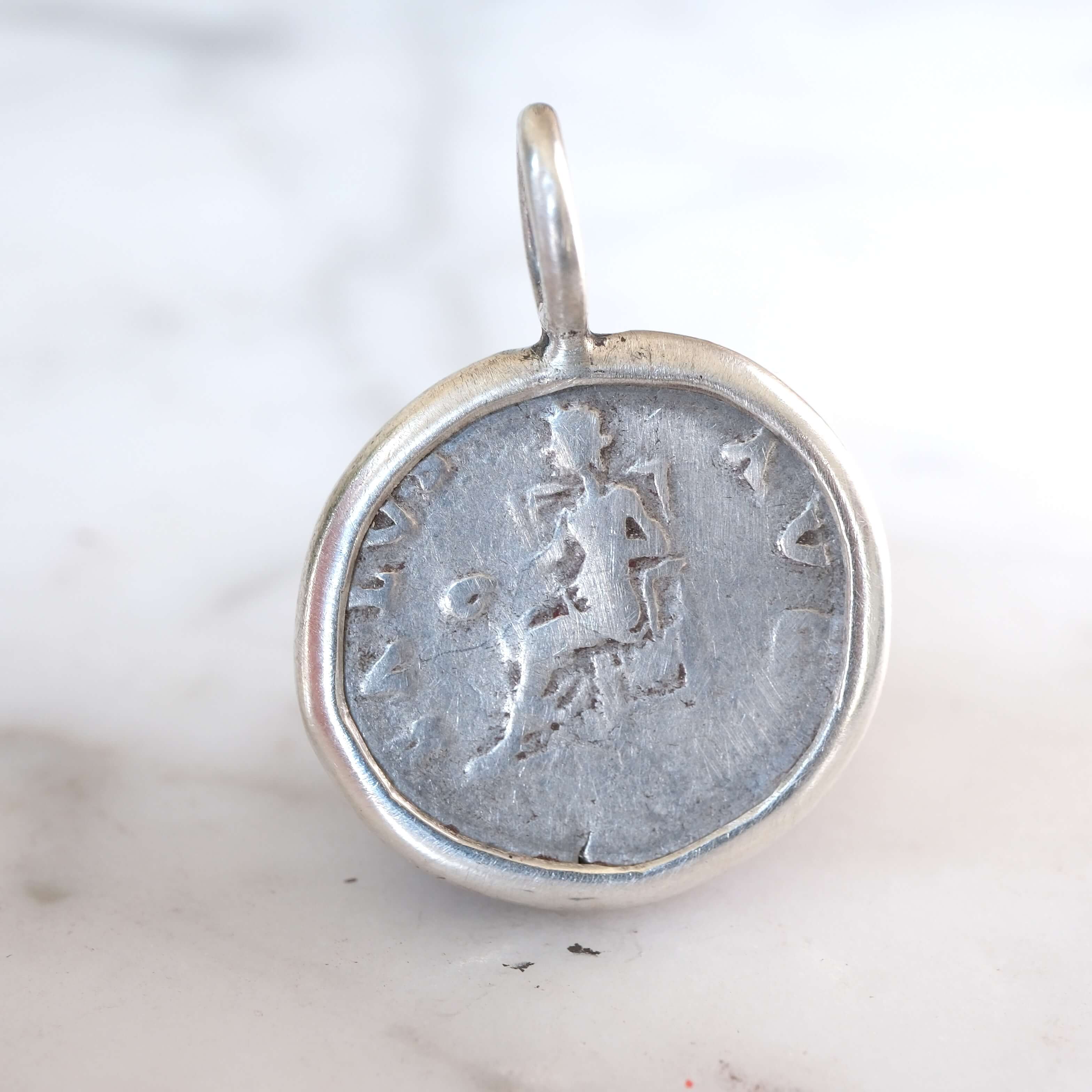 Vespasian Denarius with Salus in Silver