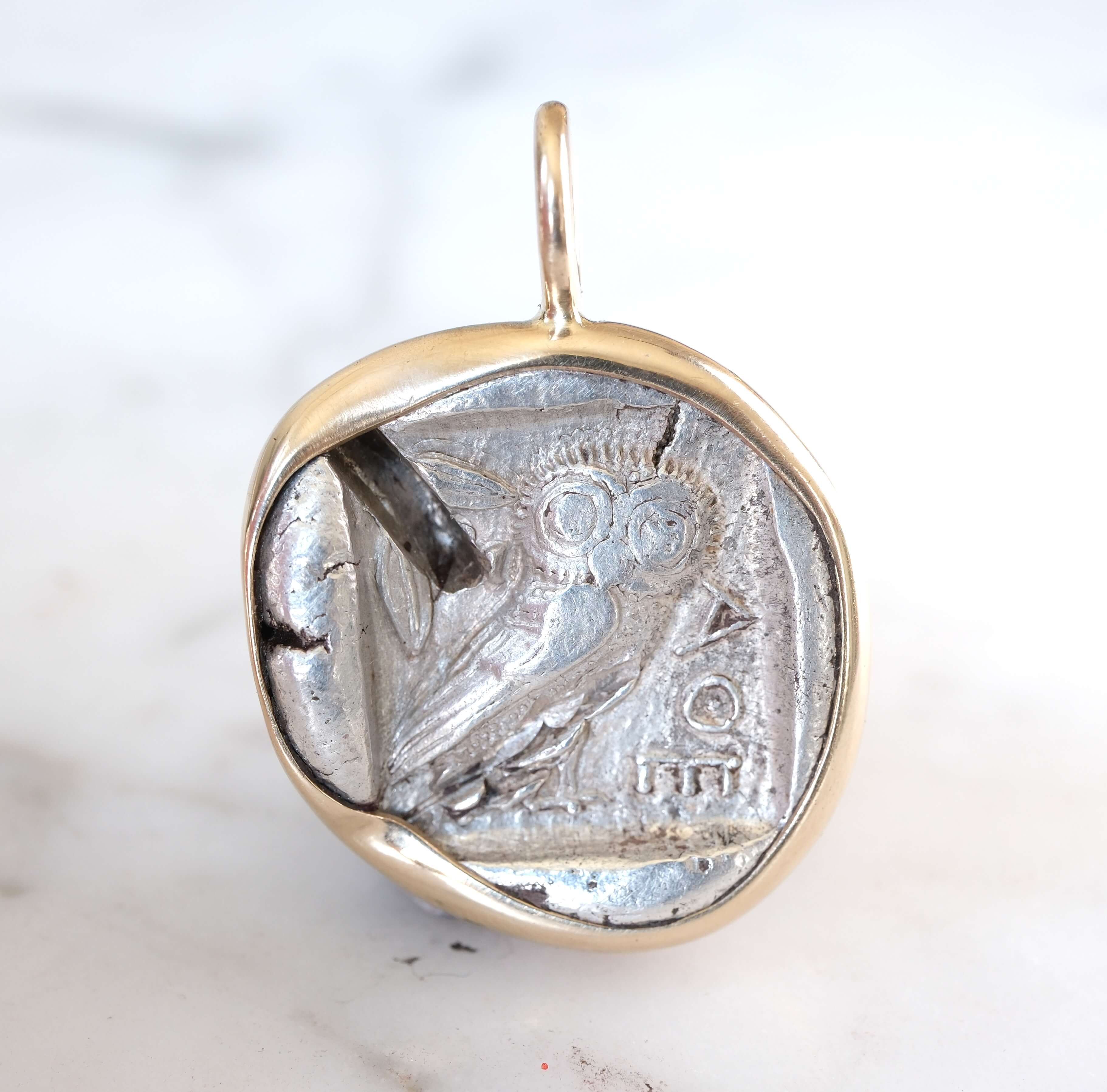 Athenian Owl Silver Drachm in Gold #1