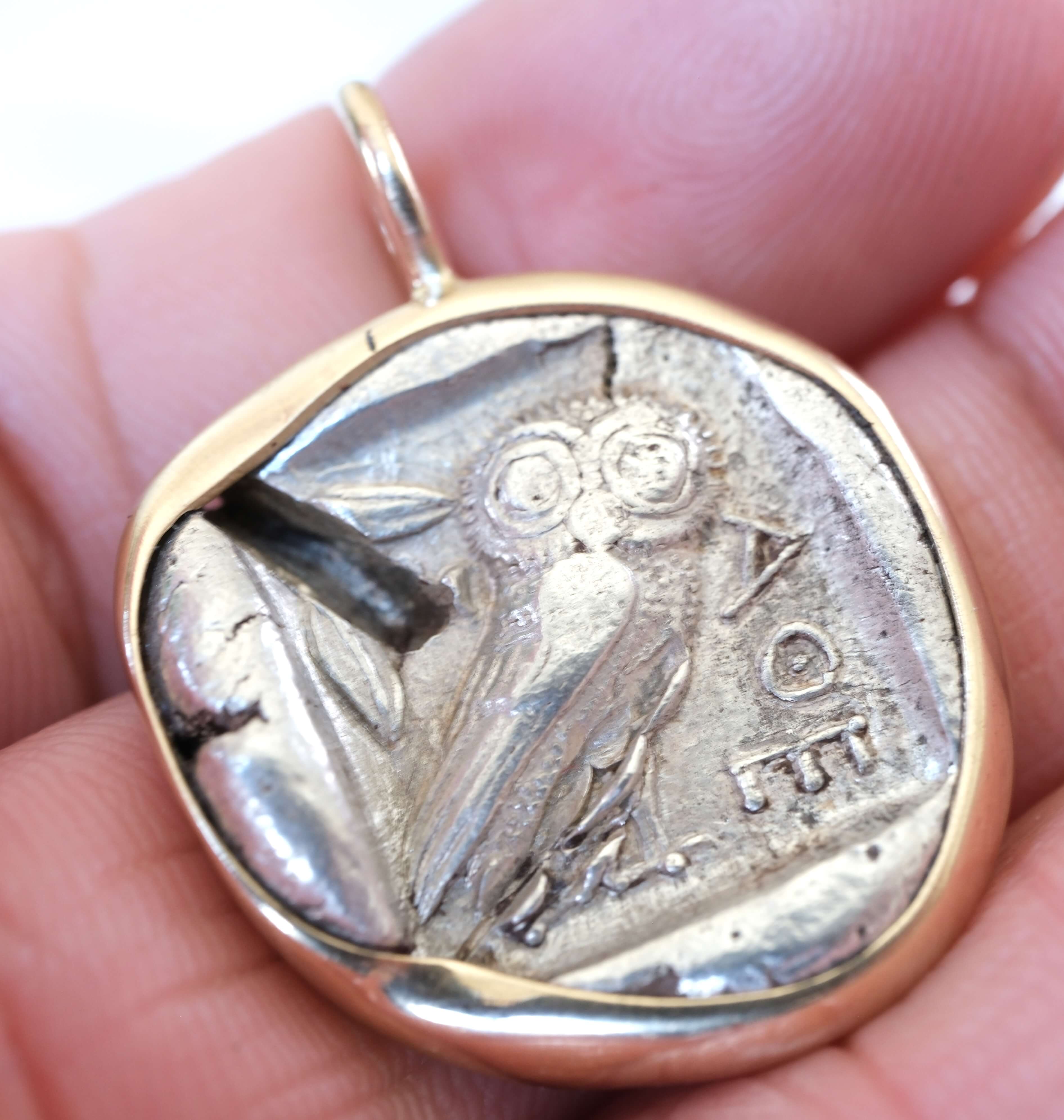 Athenian Owl Silver Drachm in Gold #1