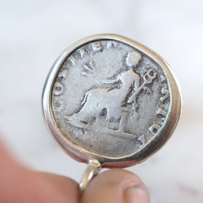 Vespasian Denarius with Pax in Silver