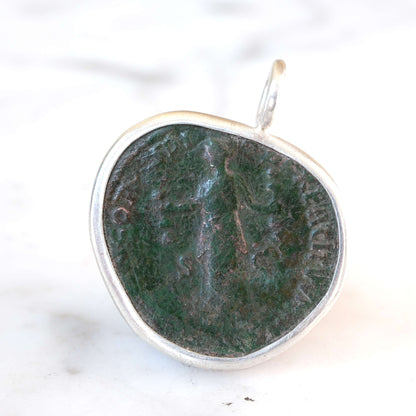 Antoninus Pius Dupondius with Fides in Silver