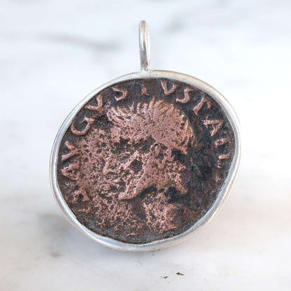 Divus Augustus Denarius under Tiberius in Silver