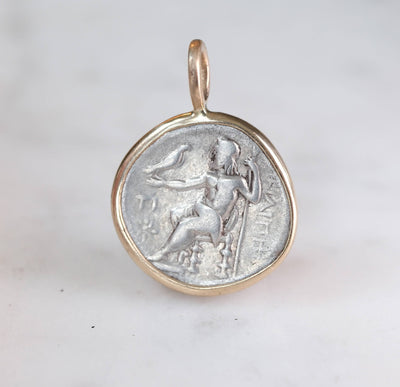 Alexander III Drachm with Herakles and Zeus in 18k Gold