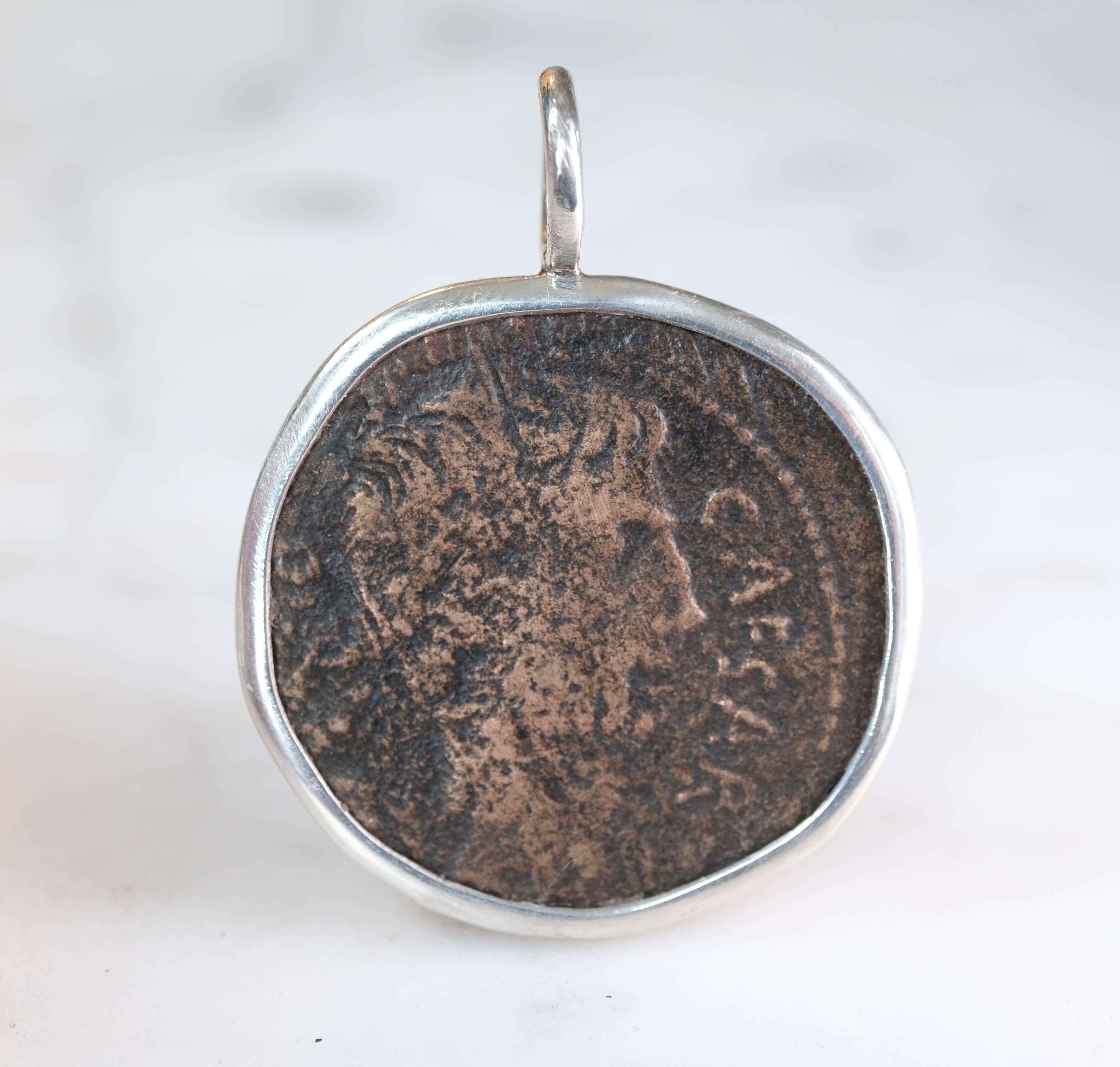 Octavian and Divus Julius Caesar Bronze in Silver