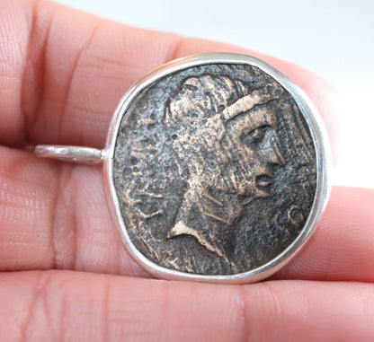 Octavian and Divus Julius Caesar Bronze in Silver