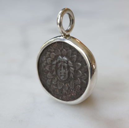 Amisos Medusa Gorgon Pendant | Aegis and Nike in Sterling Silver