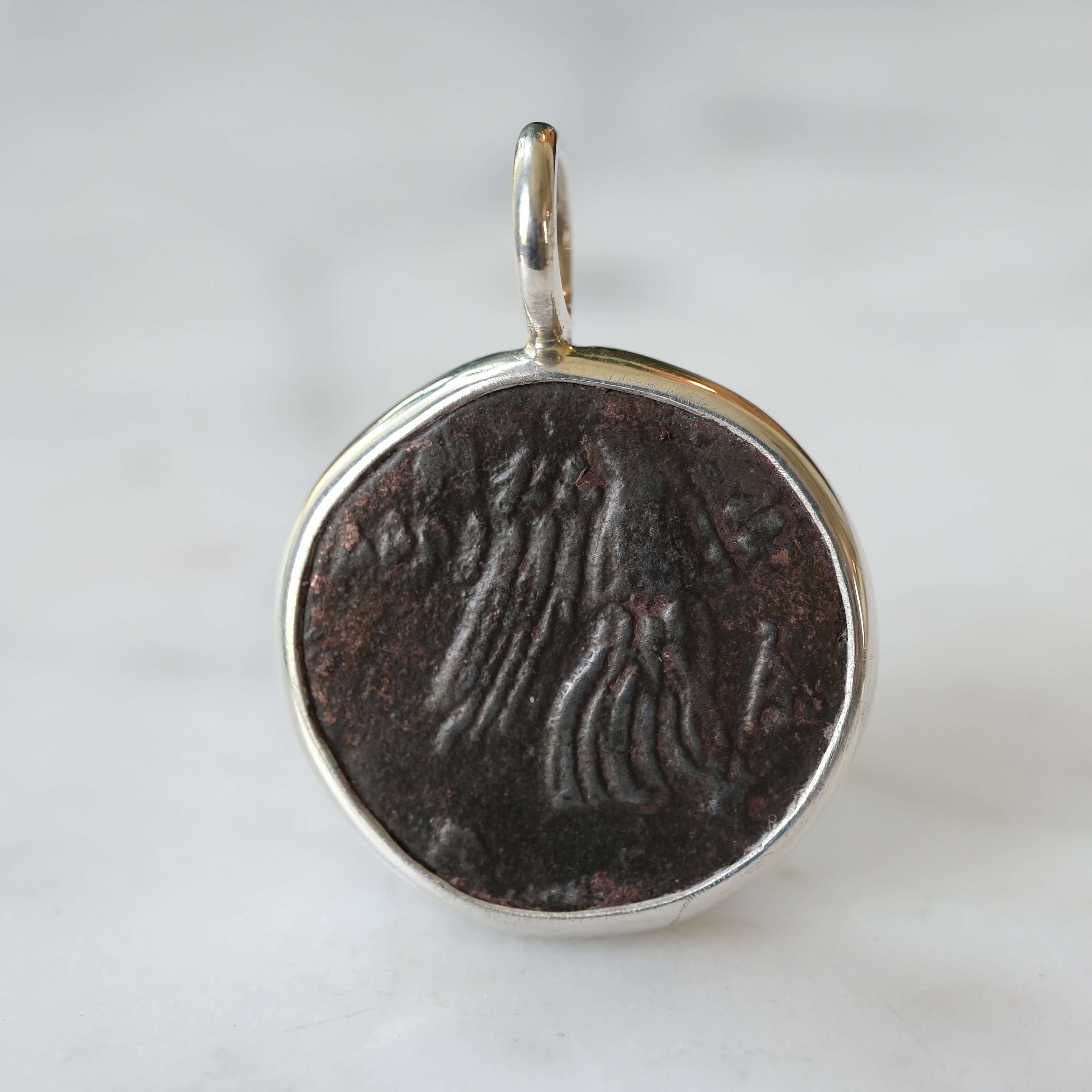 Amisos Medusa Gorgon Pendant | Aegis and Nike in Sterling Silver