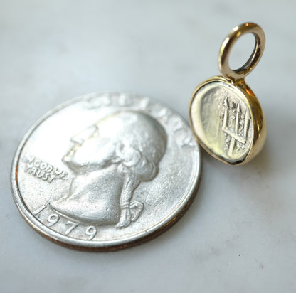 Byzantion Hemidrachm in 14k Gold – Bull, Dolphin, and Trident