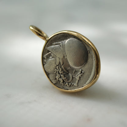Corinthian Pegasos (Athena and Hermes) Pendant in Handcrafted 14k Gold