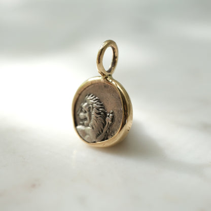 Chersonesos Lion Hemidrachm Pendant in Handcrafted 14k Gold