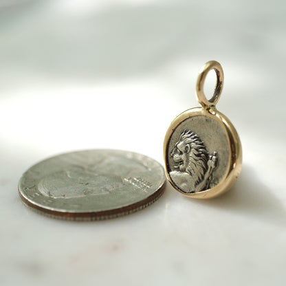 Chersonesos Lion Hemidrachm Pendant in Handcrafted 14k Gold