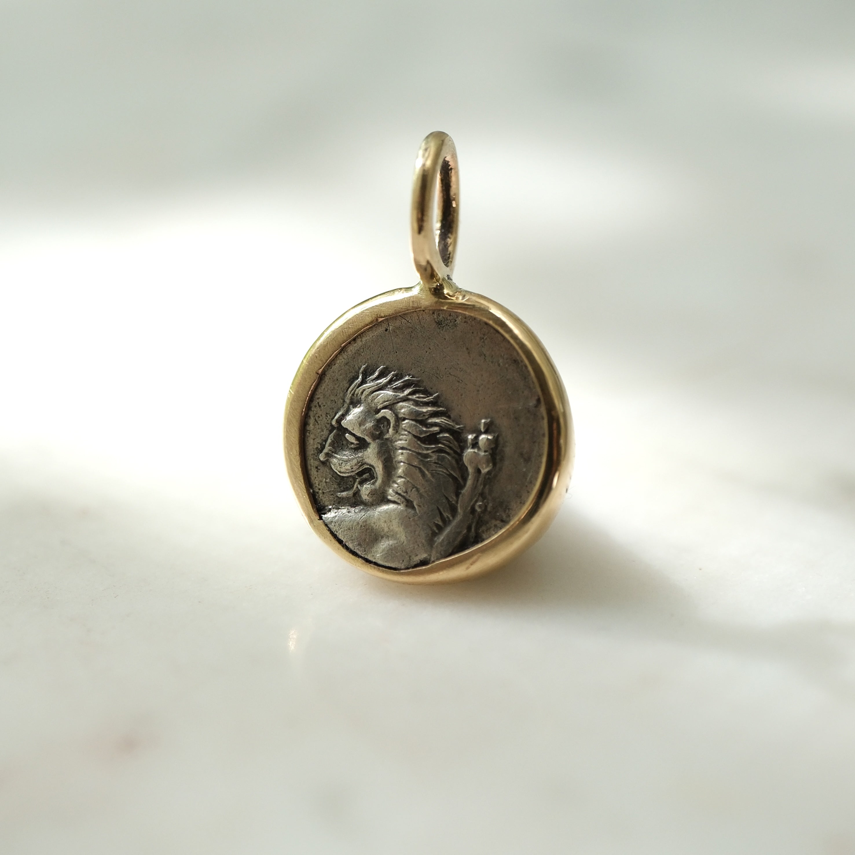 Chersonesos Lion Hemidrachm Pendant in Handcrafted 14k Gold