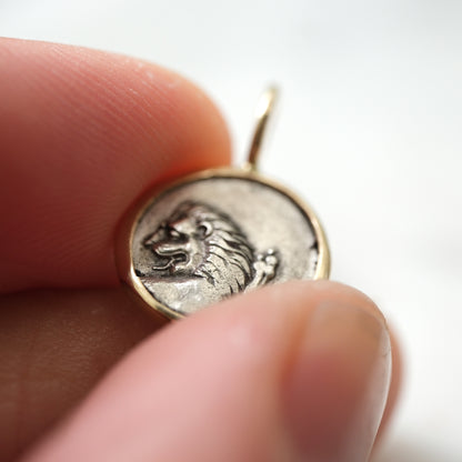 Chersonesos Lion Hemidrachm Pendant in Handcrafted 14k Gold