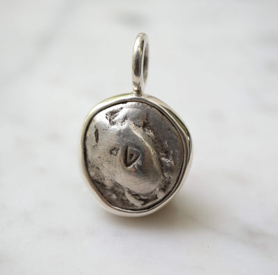 Aegina Sea Turtle Stater Pendant in Sterling Silver