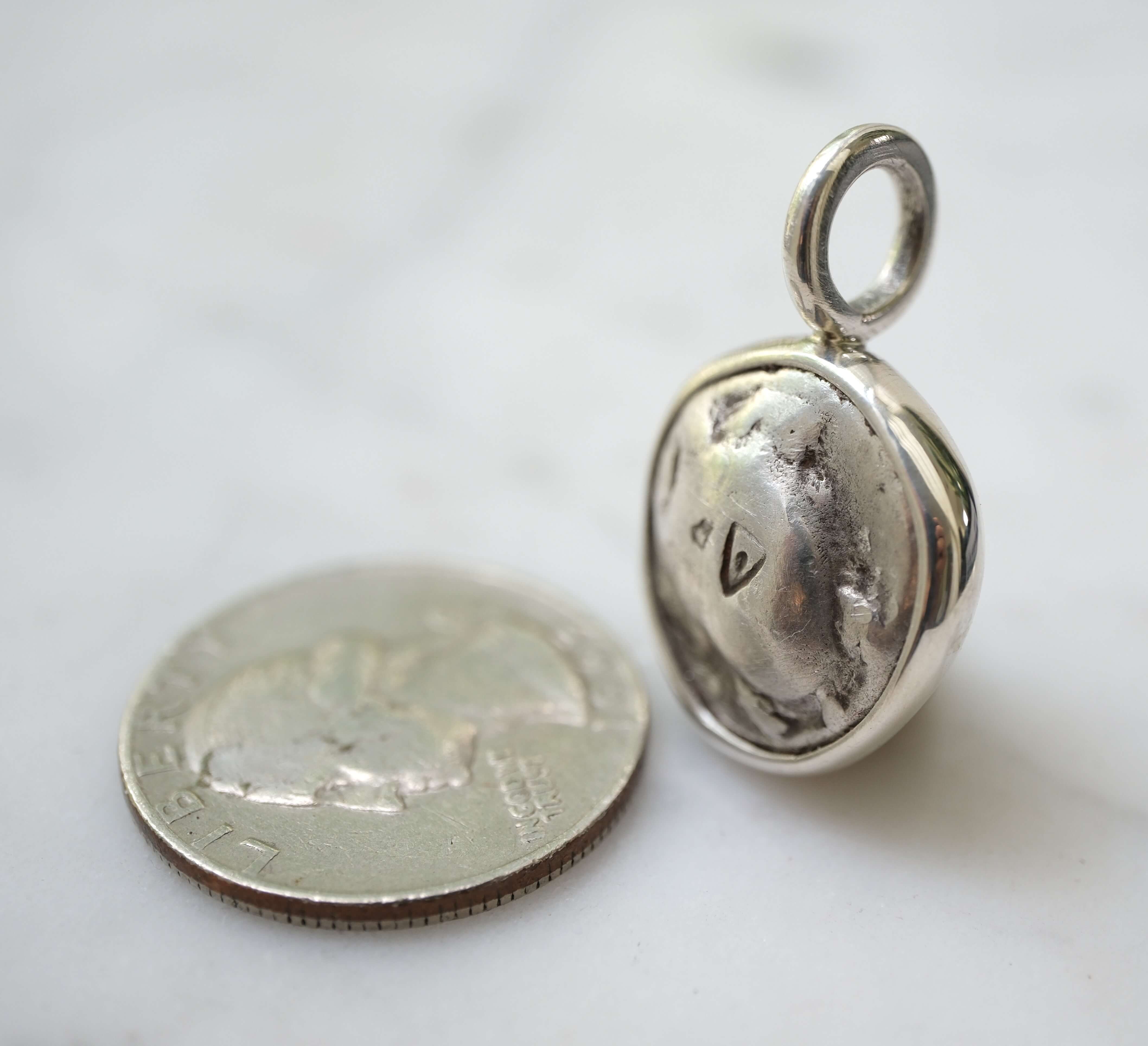 Aegina Sea Turtle Stater Pendant in Sterling Silver