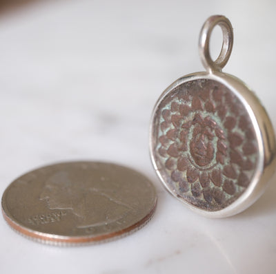 Amisos Medusa Gorgon Pendant | Aegis and Nike in Sterling Silver
