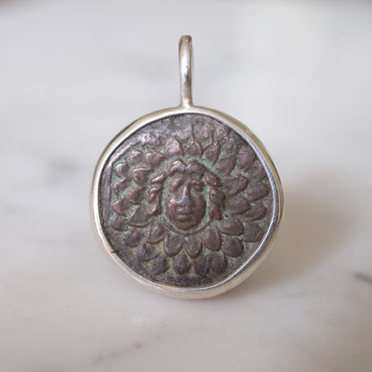 Amisos Medusa Gorgon Pendant | Aegis and Nike in Sterling Silver