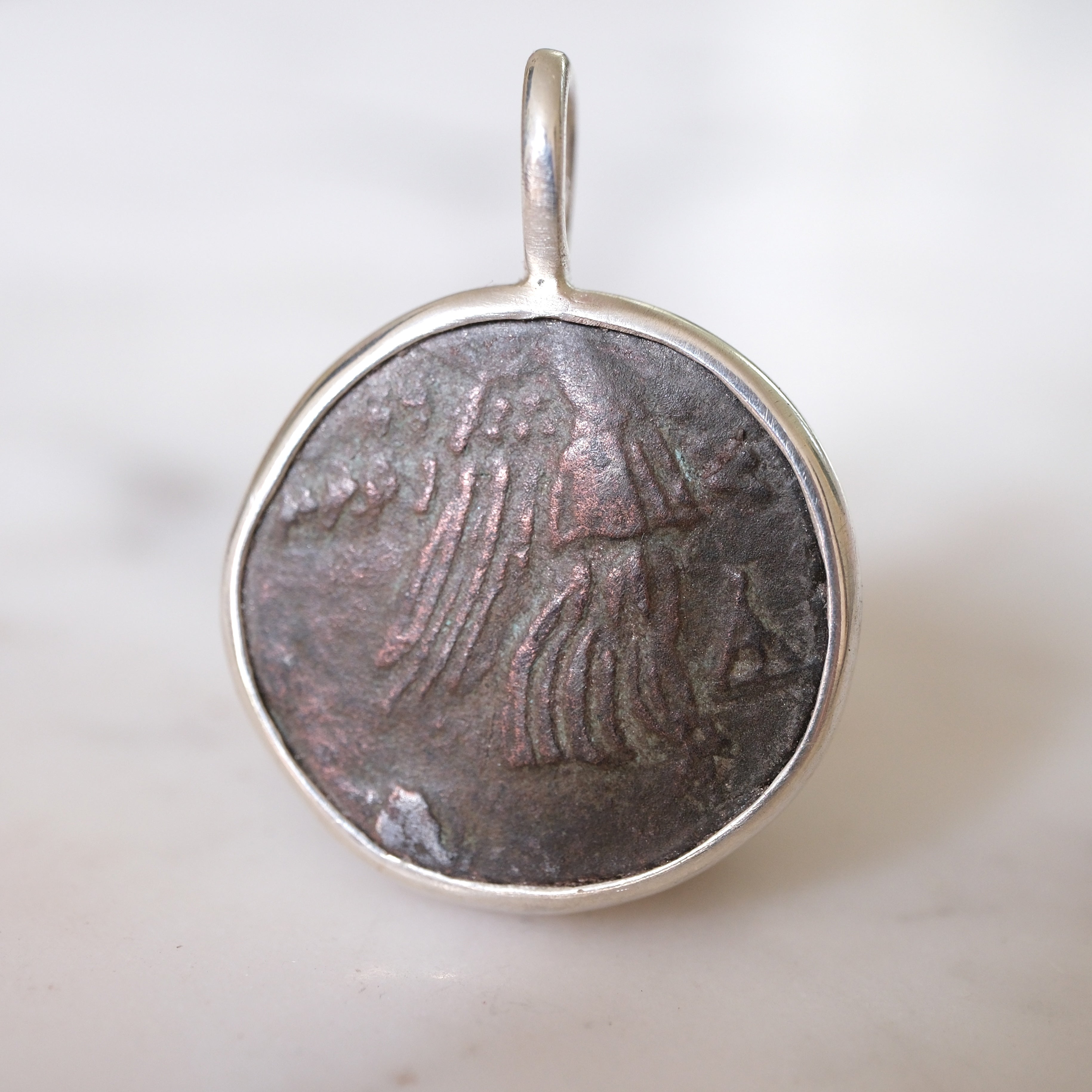 Amisos Medusa Gorgon Pendant | Aegis and Nike in Sterling Silver