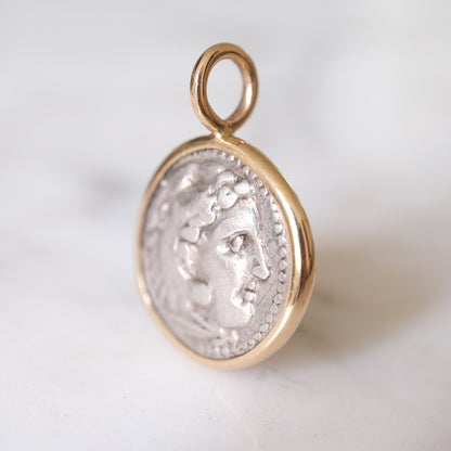 Alexander the Great Silver Drachm in 14k Gold
