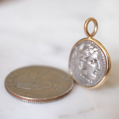 Alexander the Great Silver Drachm in 14k Gold
