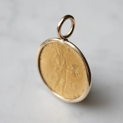 17th Century Dutch Gold Ducat Pendant in Handcrafted 14k Gold