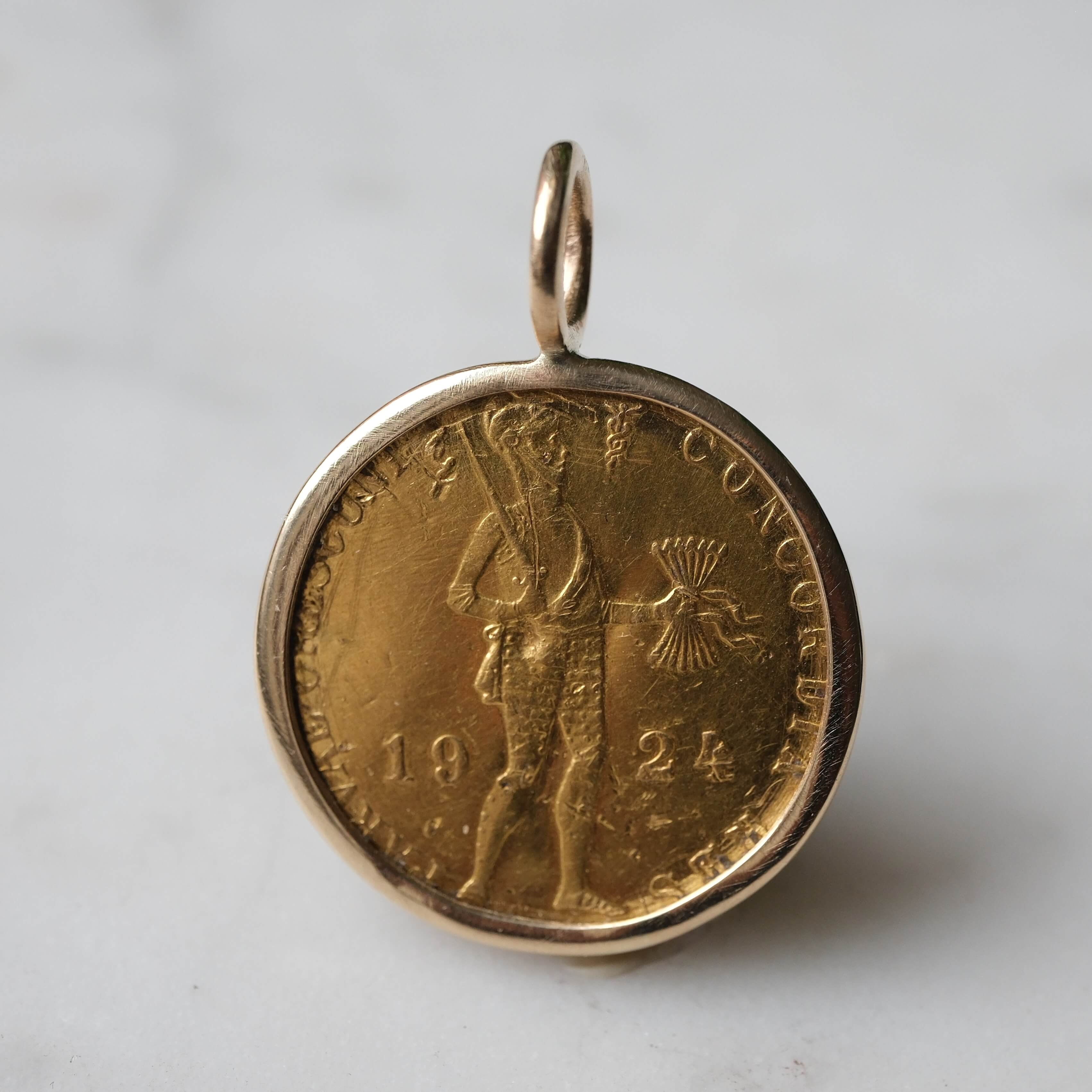 17th Century Dutch Gold Ducat Pendant in Handcrafted 14k Gold