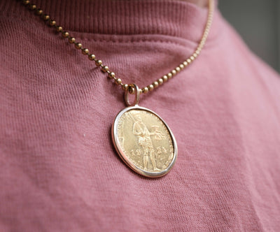 17th Century Dutch Gold Ducat Pendant in Handcrafted 14k Gold