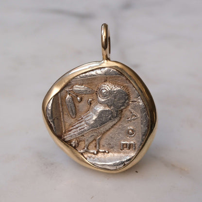 The Athenian Owl in 14k Gold