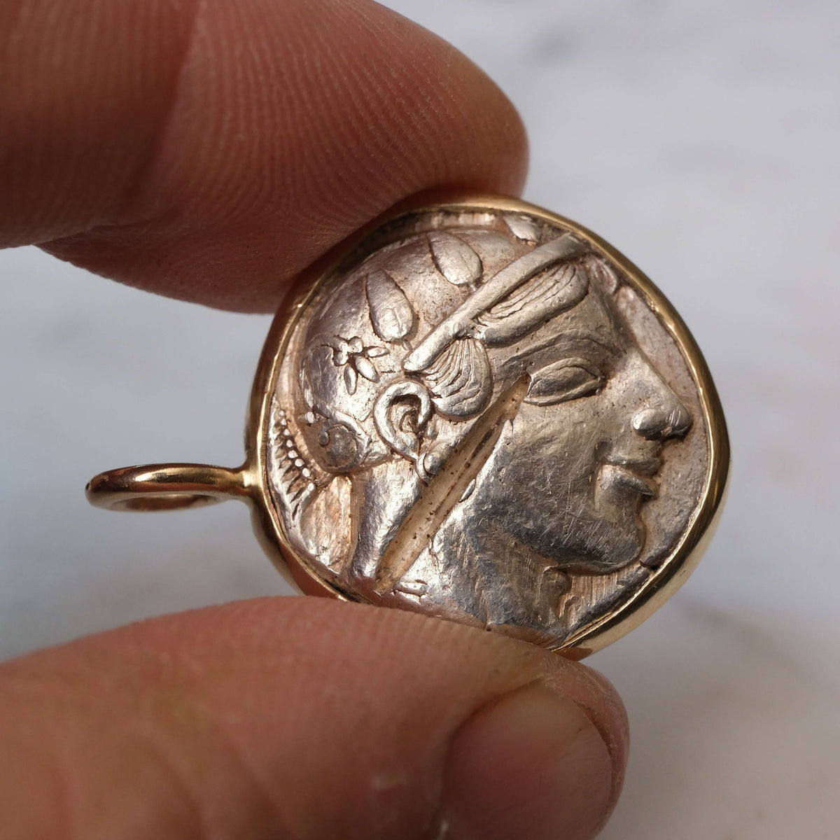 The Athenian Owl in 14k Gold
