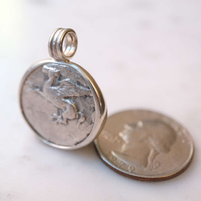 Pegasos & Athena — Ancient Greek Silver Stater of Ambrakia Pendant in Sterling Silver