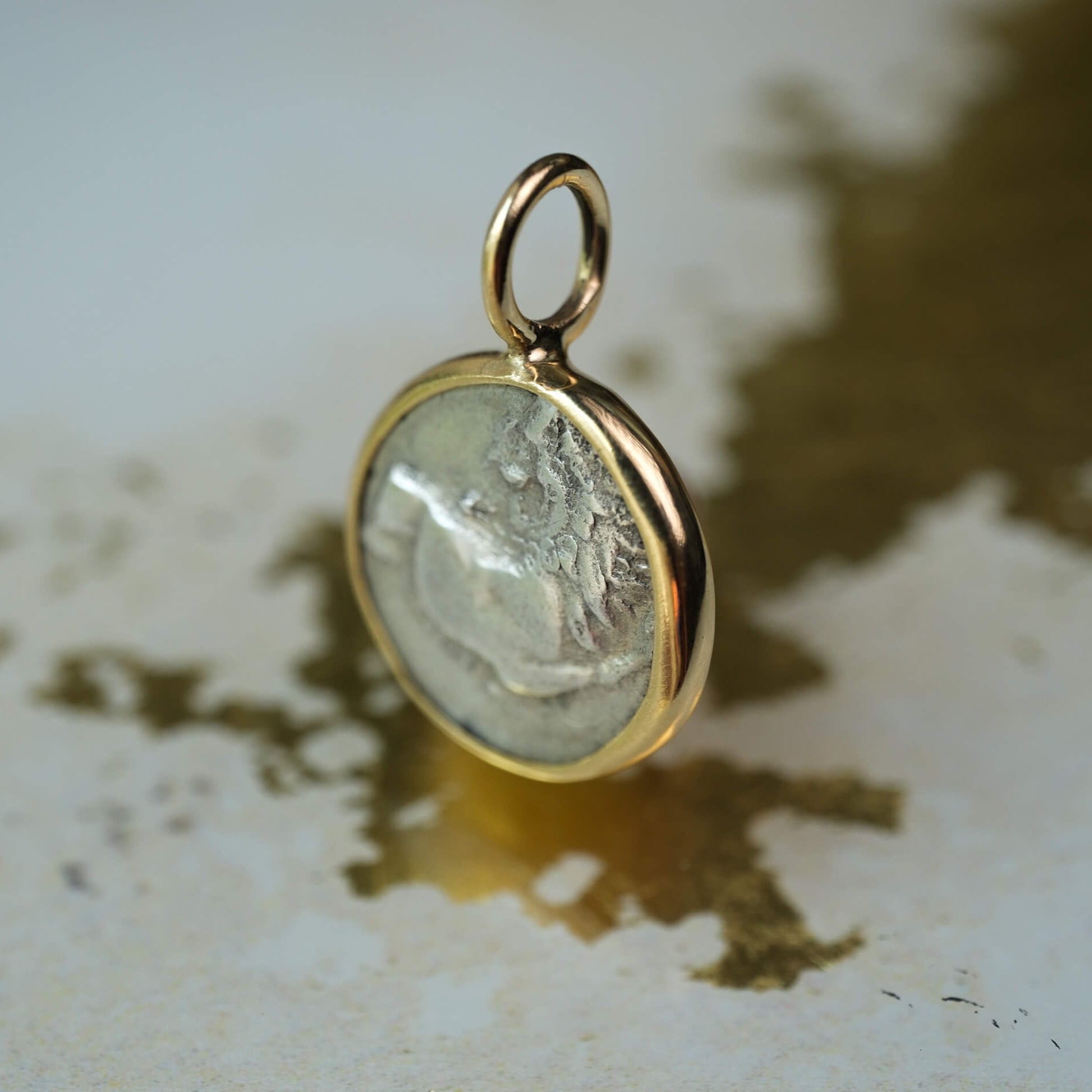 Chersonesos – Ancient Greek Silver Hemidrachm Pendant in 18k Gold (c. 386–338 BC)