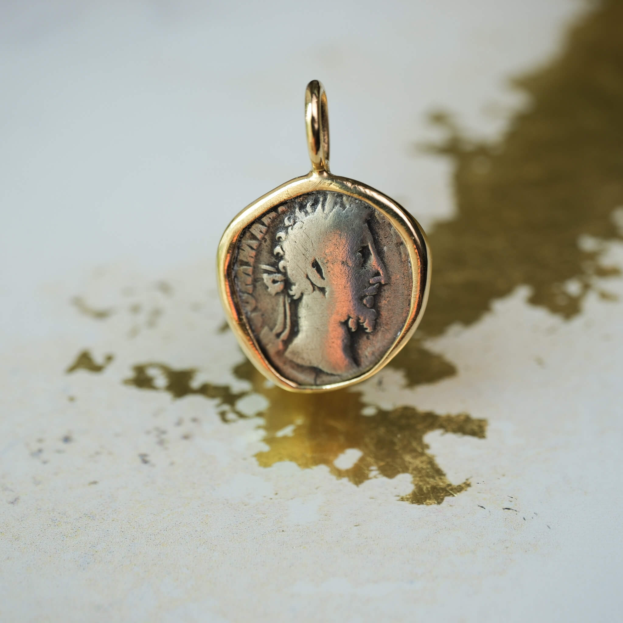Wisdom and Victory | Marcus Aurelius, AD 170–171 | Silver Denarius in 18k Gold