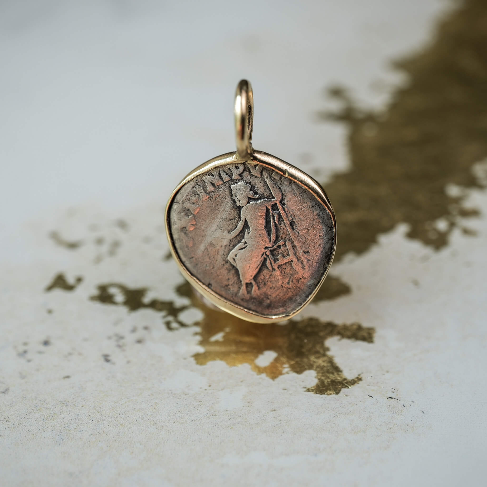 Wisdom and Victory | Marcus Aurelius, AD 170–171 | Silver Denarius in 18k Gold