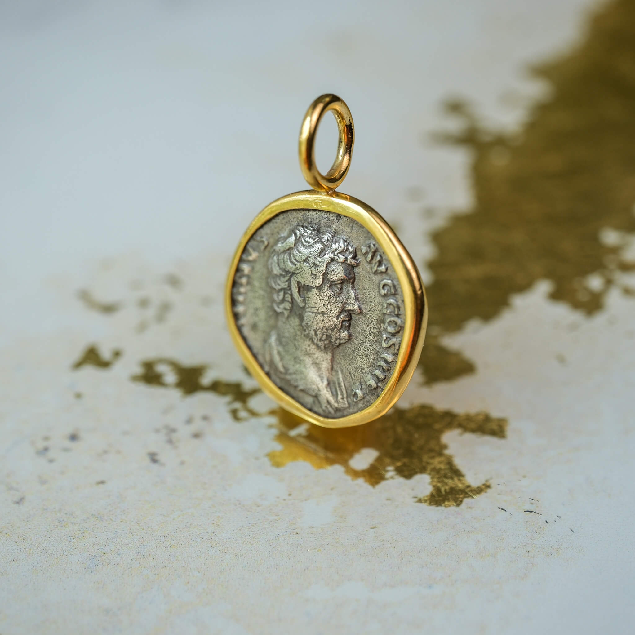 Hadrian & Egypt – Silver Denarius in 22k Gold