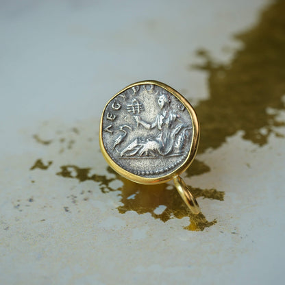 Hadrian & Egypt – Silver Denarius in 22k Gold