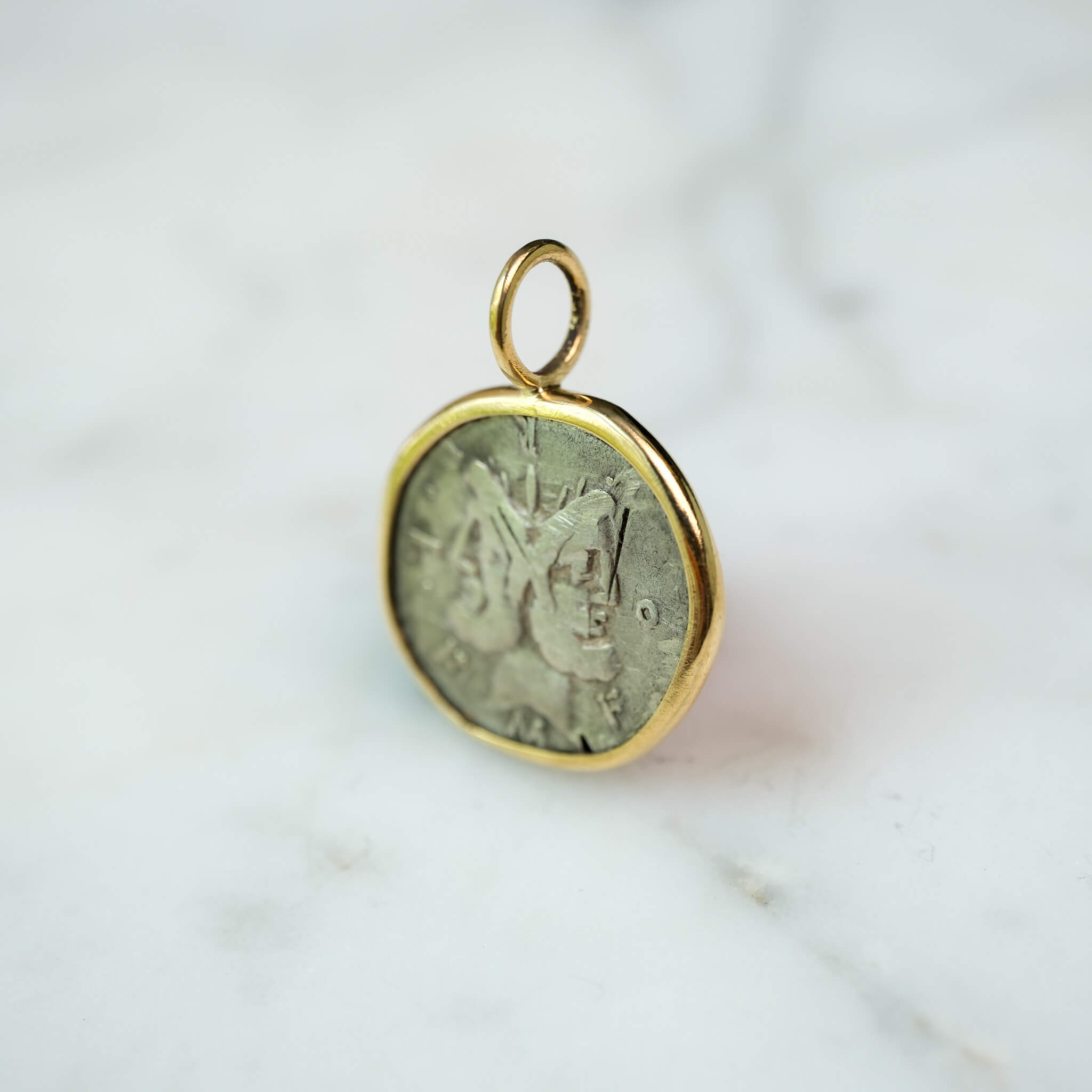 Janus and the Triumph of Rome | 119 BC | Republican Denarius in 18k Gold
