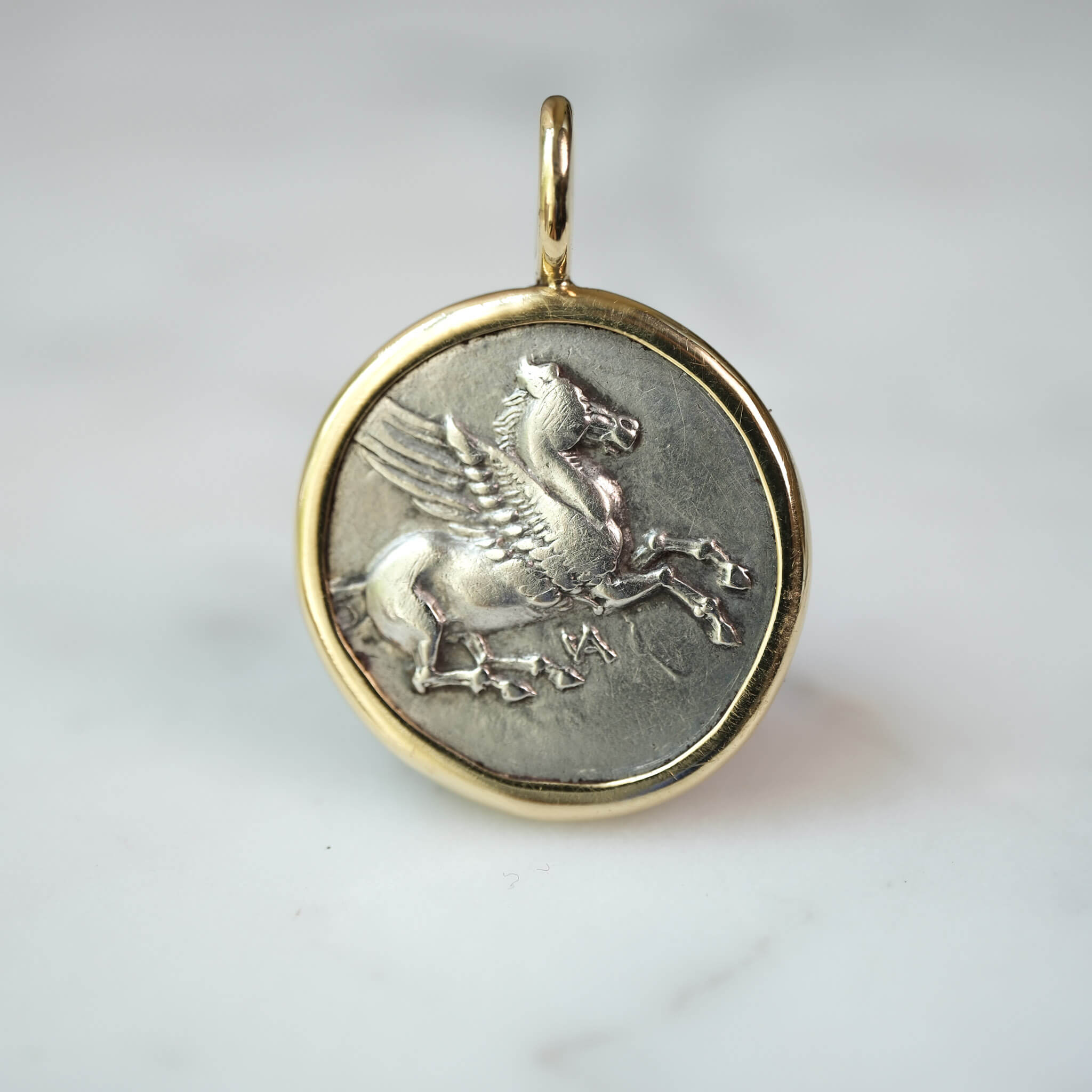Peregrine Collection – Corinthian Silver Stater | 400–345 BC | 18k Gold Setting with Chain