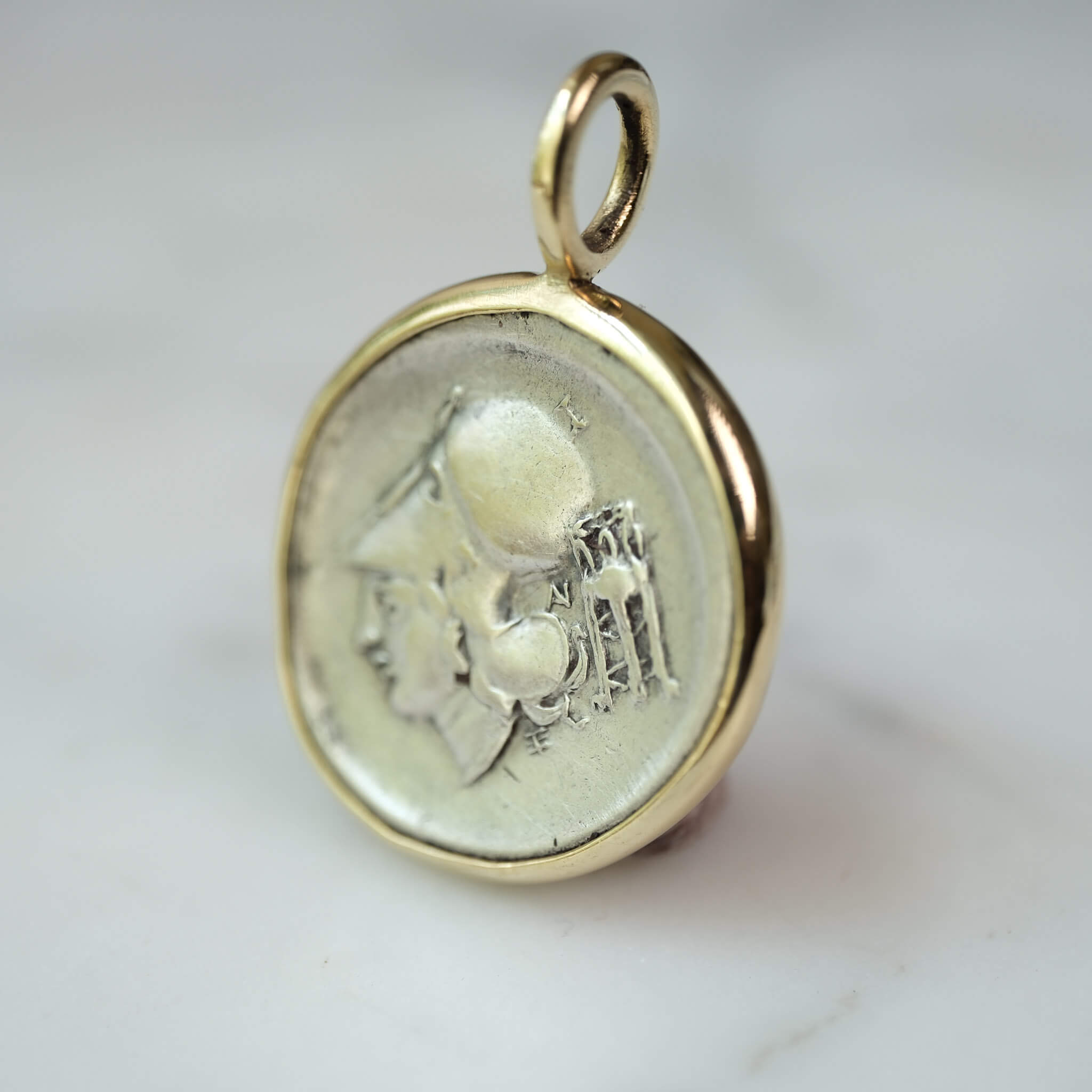 Peregrine Collection – Corinthian Silver Stater | 400–345 BC | 18k Gold Setting with Chain