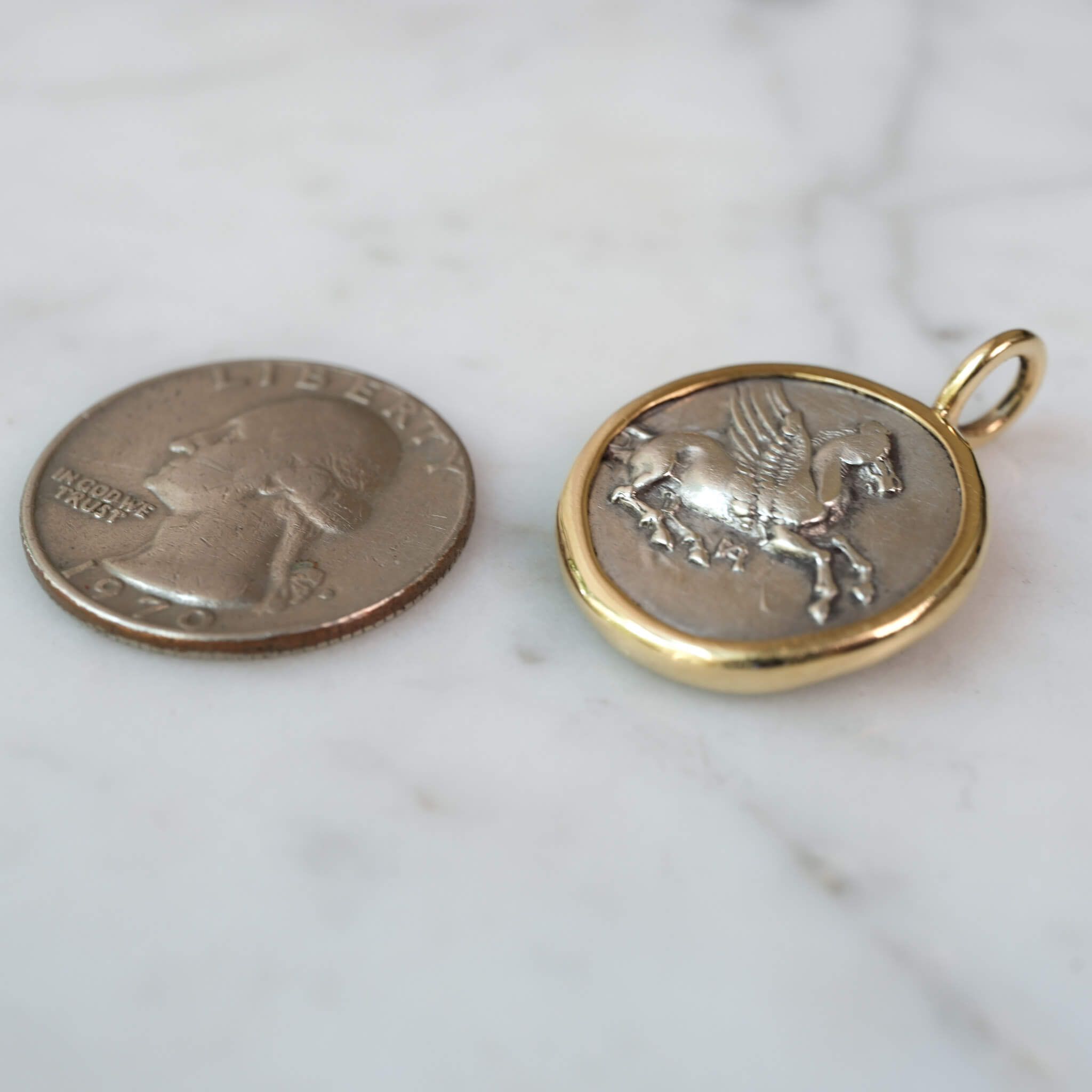 Peregrine Collection – Corinthian Silver Stater | 400–345 BC | 18k Gold Setting with Chain