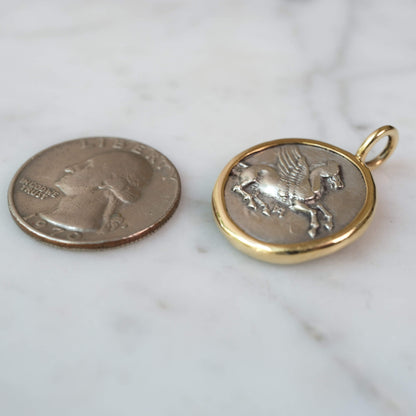 Peregrine Collection – Corinthian Silver Stater | 400–345 BC | 18k Gold Setting with Chain