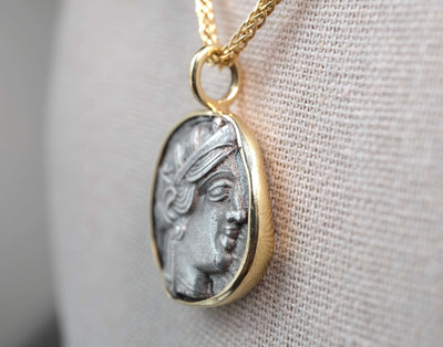 Athena and Owl in 18k Gold