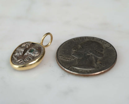 Athena & Owl | Greek Levant, 5th Century BC | Silver Drachm in 18k Gold