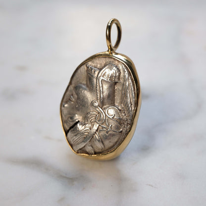 Athenian Owl set in 18k Gold