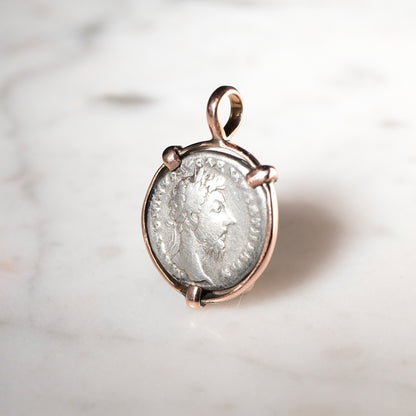 Marcus Aurelius Silver Denarius - Pax In Rose Gold